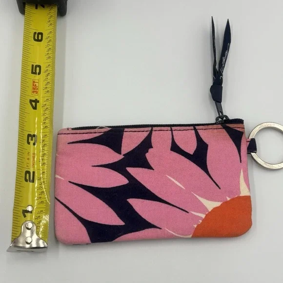 Vera Bradley Zip Coin Purse ID Holder Credit Card Case Pink Flowers Wallet‎ - Picture 8 of 12
